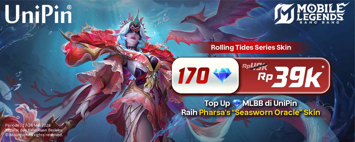Rolling Tides Hadir! Saatnya Dapatkan Skin Eksklusif Pharsa “Seasworn Oracle” dengan Top Up di UniPin
